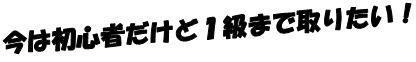 今は初心者だけど1級まで取りたい!
